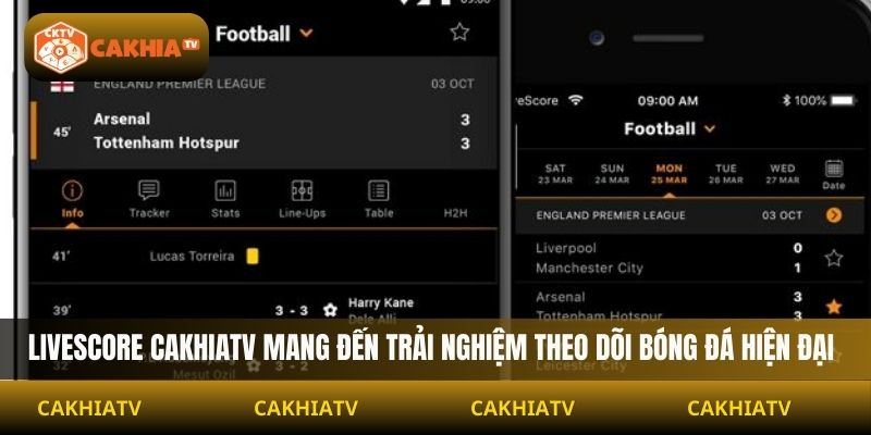 Livescore Cakhiatv mang đến trải nghiệm theo dõi bóng đá hiện đại
